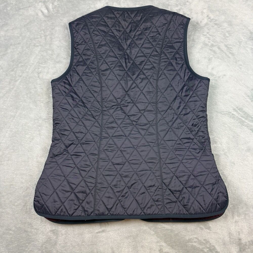 Barbour Betty Vest Womens Size 10 Blue Quilted Fleece Liner Pockets Full Zip - Picture 9 of 9